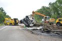 LKW umgestuerzt A 1 Rich Saarbruecken P204